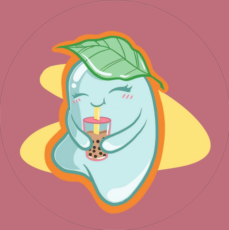 Jella Loves Boba Circle Sticker