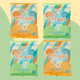 Konjac jellies four pack containing two bags each of matcha and mango flavors. 