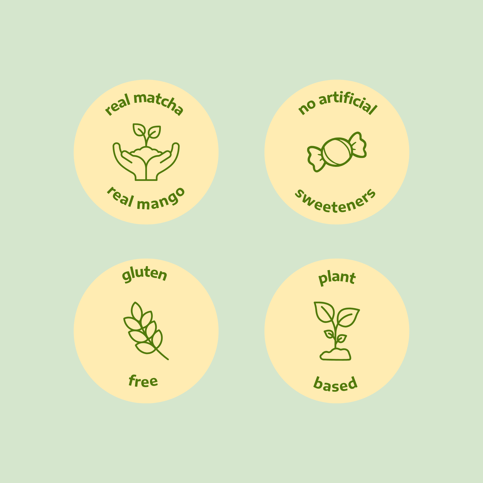 Pac Pac Classic Flavors four-pack konjac chews health callouts: vegan, gluten-free, real fruit and matcha extracts
